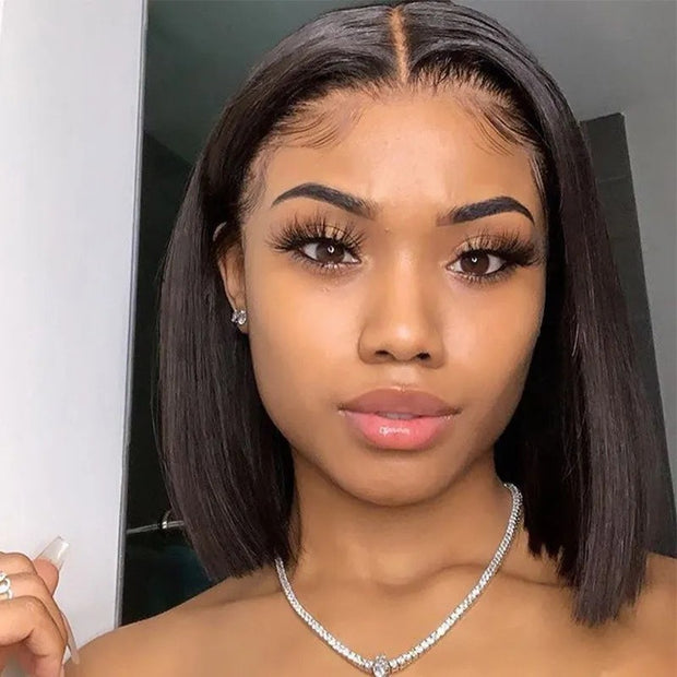 Straight Short Bob Wig Lace Front Human Hair Wigs HD Transparent 13x4 Lace Frontal Human Hair Wigs For Women Brazilian Wig